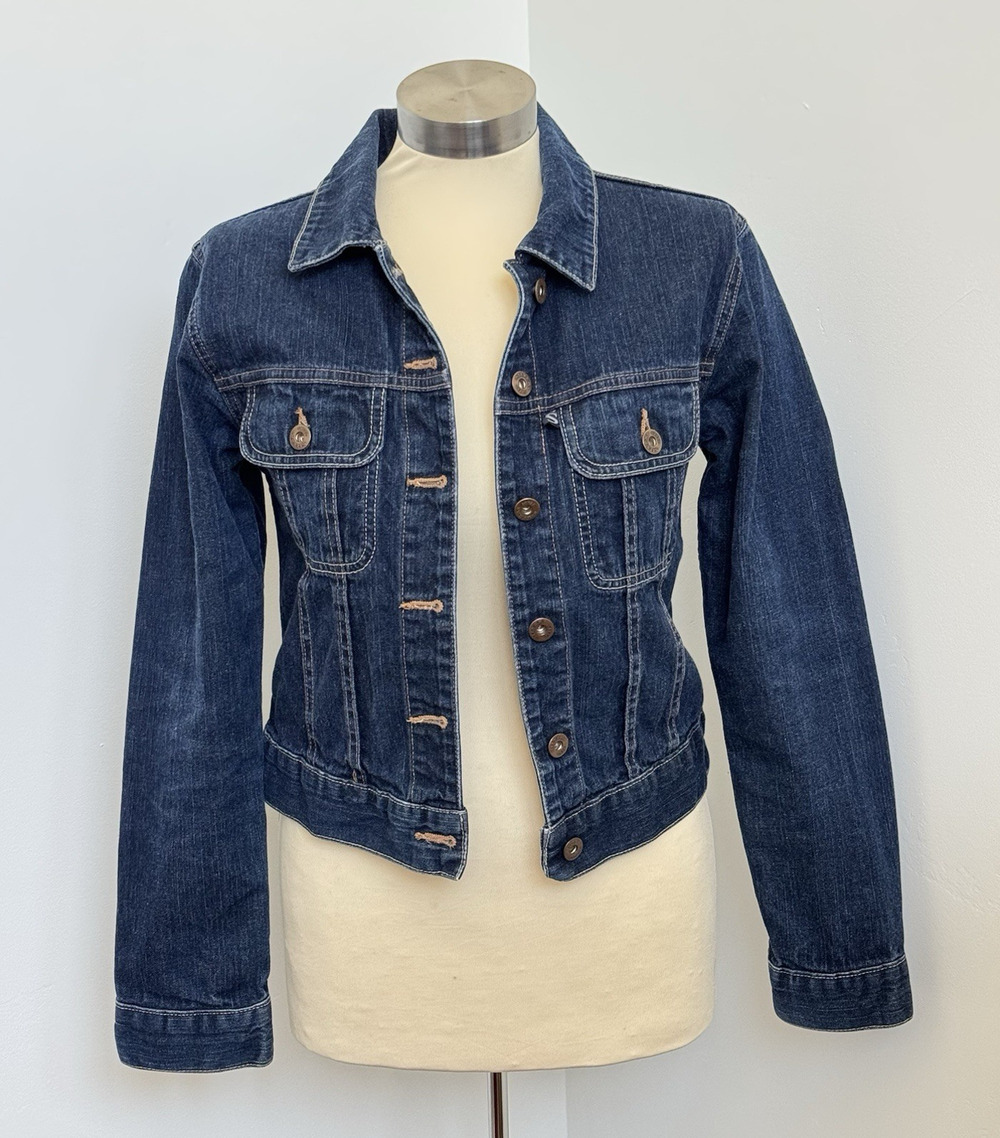 SILVER JEANS CO Jean Jacket Womens Small Petite Denim Cropped Button Up